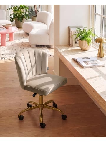 Beliani Bürostuhl VALTICELLO in Beige/Gold - (W) 60 x (H) 77 x (L) 60 cm