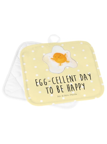 Mr. & Mrs. Panda Topfuntersetzer Spiegelei Ei mit Spruch in Gelb Pastell