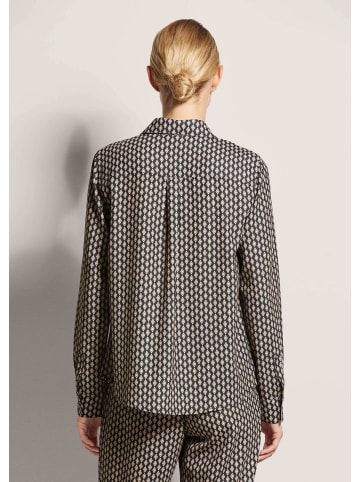 MADELEINE Elegante Hemdbluse mit Kragen und Knopfleiste in schwarz / caramel