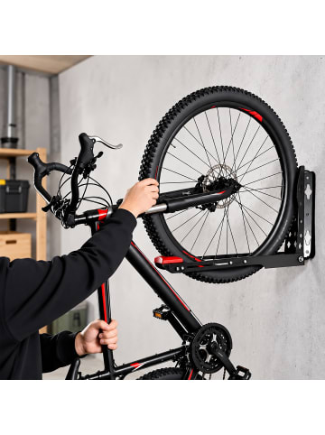 relaxdays 4 x Fahrrad Wandhalterung in Schwarz - 35 kg
