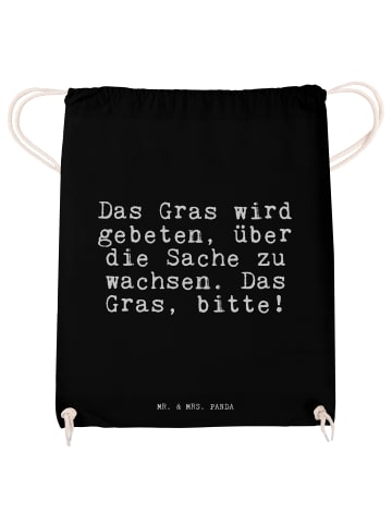 Mr. & Mrs. Panda gym tasche Das Gras wird gebeten,... mit Spruch in Schwarz