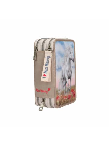 Depesche 3-Fach Federtasche Poppy Sand Miss Melody 20 x 13 x 7,5 cm in beige