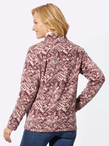 WITT WEIDEN Fleece-Jacke in schlamm-burgund-bedruckt