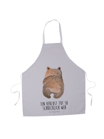 Mr. & Mrs. Panda Kochschürze Bär Verlust mit Spruch in Grau Pastell