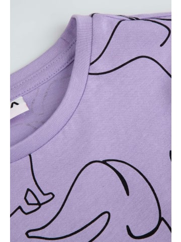 MOKIDA Baumwoll-T-Shirt mit kurzen Ärmeln in violett