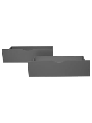 Homestyle4u Bettkasten 2er Set in Grau 82x22 53 cm