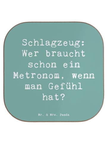 Mr. & Mrs. Panda Glas-Untersetzer Spruch Schlagzeug Gefühl mit S... in Meeresbrise