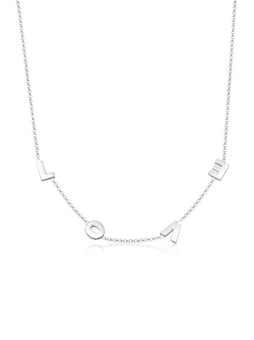 Elli Halskette 925 Sterling Silber Love-Schriftzug in Silber