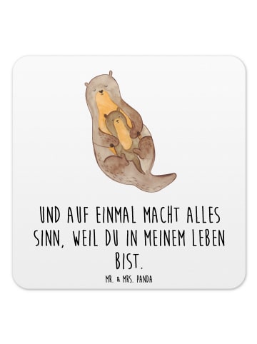 Mr. & Mrs. Panda Untersetzer Set Otter Kind mit Spruch in Weiß