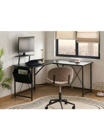 Beliani Schreibtisch TACONY in Schwarz - (W) 180 x (H) 94 x (L) 140 cm