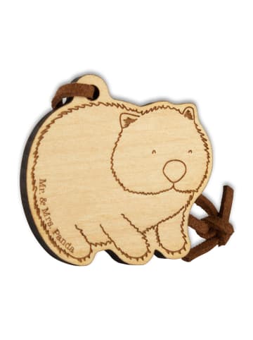 Mr. & Mrs. Panda Schlüsselanhänger Holz Wombat ohne Spruch in Braun