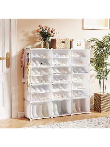 COSTWAY Schuhregal mit 12 Fächern in Weiß