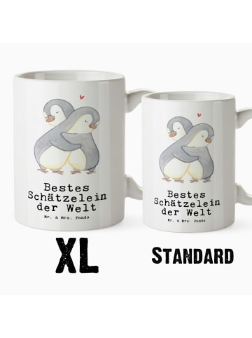 Mr. & Mrs. Panda Weiße Tasse Pinguin Bestes Schätzelein der Welt... in Weiß