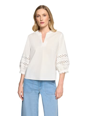 BETTY & CO Casual-Bluse mit Spitzeneinsatz in Weiß