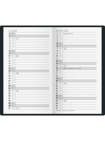 BRUNNEN Taschenkalender 758 8,7x15,3cm 1 Woche/Seite Kunststoff dunkelblau ...