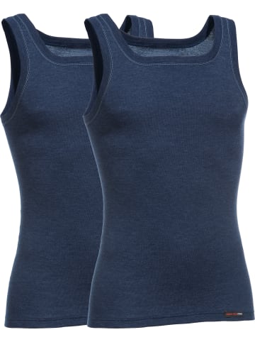 Con-ta Thermo, Baumwolle, Feinripp Thermo-Unterhemd 2er-Pack in marine