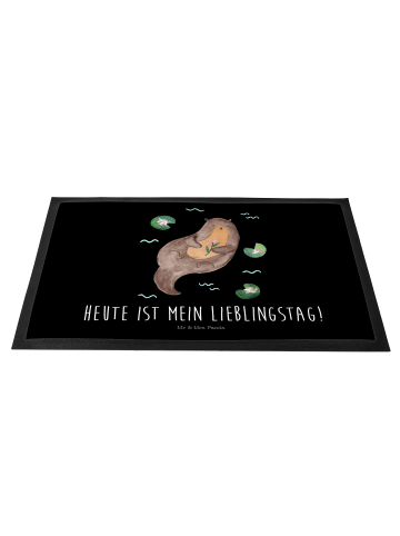 Mr. & Mrs. Panda Schmutzfangmatte Otter Seerose mit Spruch in Schwarz