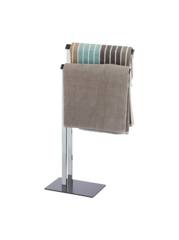 relaxdays Handtuchständer in Silber/Anthrazit - (B)46 x (H)82 x (T)20 cm