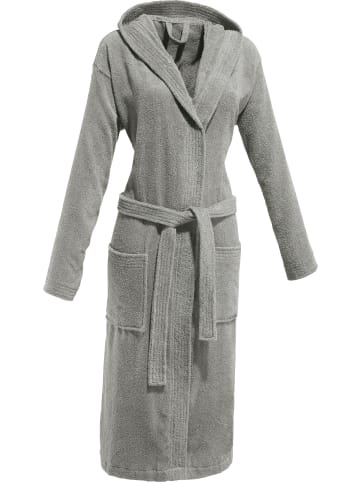 REDBEST Frottier Unisex-Bademantel mit Kapuze Chicago in grau