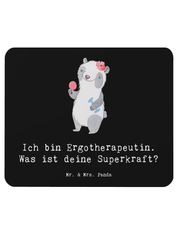 Mr. & Mrs. Panda Mauspad Super Ergotherapeutin mit Spruch in Schwarz