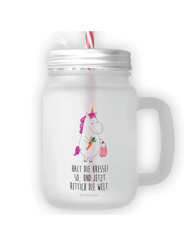 Mr. & Mrs. Panda Glas Einhorn Gemüse mit Spruch in Transparent