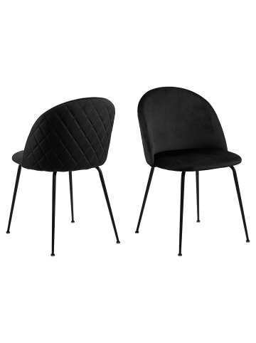 ebuy24 Esszimmerstuhl Louise  Schwarz 2er Set