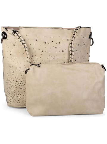styleBREAKER Handtaschen Set in Creme-Beige