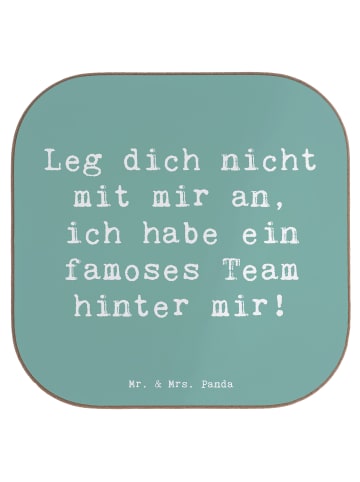 Mr. & Mrs. Panda Tischuntersetzer Spruch Im Team zuMenschmenarbeite... in Meeresbrise
