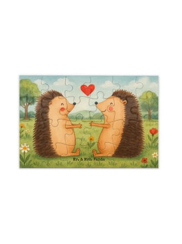Mr. & Mrs. Panda Puzzle Igel Liebe Design ohne Spruch in Weiß