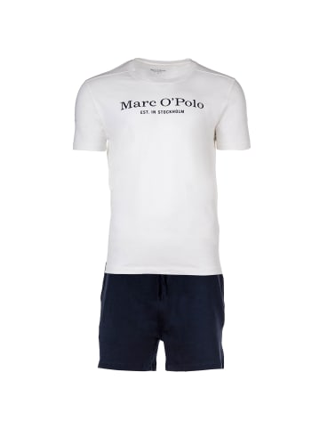 Marc O'Polo Pyjama in Weiß/Dunkelblau