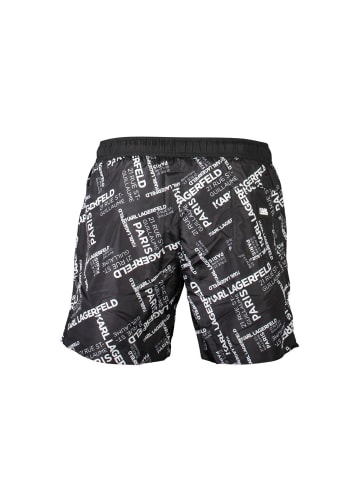 Karl Lagerfeld Schwarze Polyester-Badeshorts