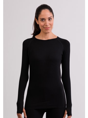 CASH-MERE.CH High Performance Sportwäsche Langarm-Shirt in Schwarz