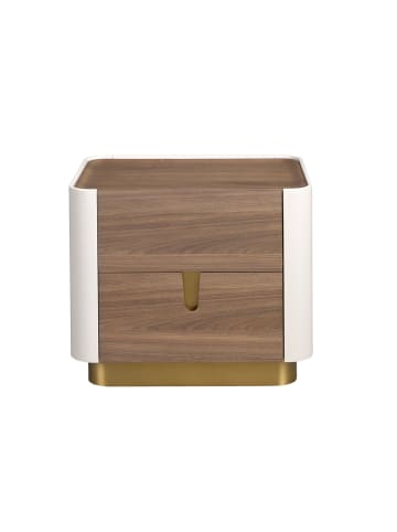 Angel Cerdá Nachttisch 7187 in Beige / Gold / Walnuss – (B)60 x (H)42 x (T)50 cm