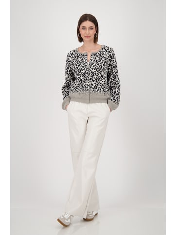monari Strickjacke mit Leopardenmuster in Greige Gemustert