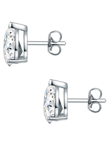 Lulu & Jane Ohrstecker Tropfen aus Messing verziert mit Kristallen von Swarovski® in silber