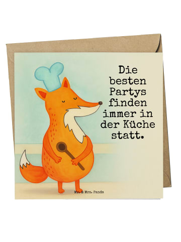 Mr. & Mrs. Panda Deluxe Karte Fuchs Koch Design mit Spruch in Weiß