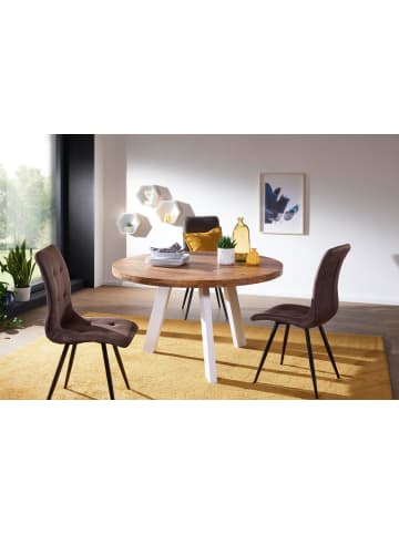 KADIMA DESIGN Esszimmertisch rund 130 cm Massiv Esstisch, Runder Holztisch