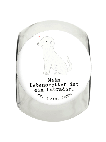 Mr. & Mrs. Panda Leckerli Glas Labrador Lebensretter mit Spruch in Weiß