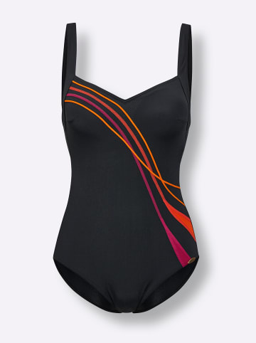 SUNFLAIR Badeanzug in schwarz-orange
