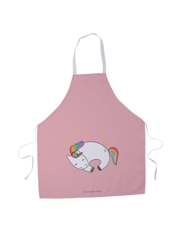 Mr. & Mrs. Panda Schürze Einhorn Nacht ohne Spruch in Rot Pastell