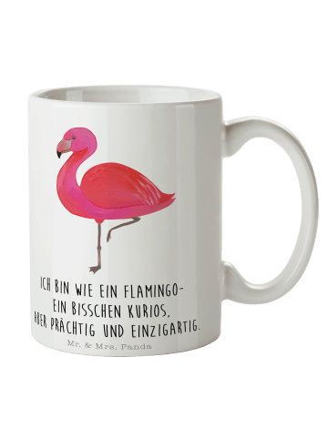 Mr. & Mrs. Panda Becher Flamingo Classic mit Spruch in Weiß