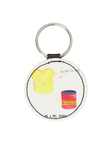 Mr. & Mrs. Panda Taschenanhänger Toast Marmelade ohne Spruch in Weiß