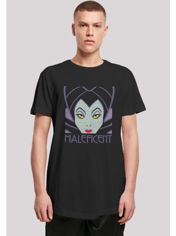 F4NT4STIC Long Cut T-Shirt Long Cut T-Shirt 'Disney Maleficent Cropped Head' in schwarz