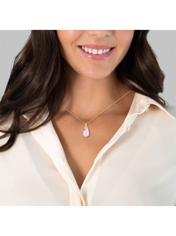 Rafaela Donata Kette mit Anhänger Sterling Silber gelbvergoldet Amethyst rosa in gelbgold