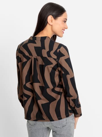 Heine Jersey-Bluse in braun-schwarz-bedruckt