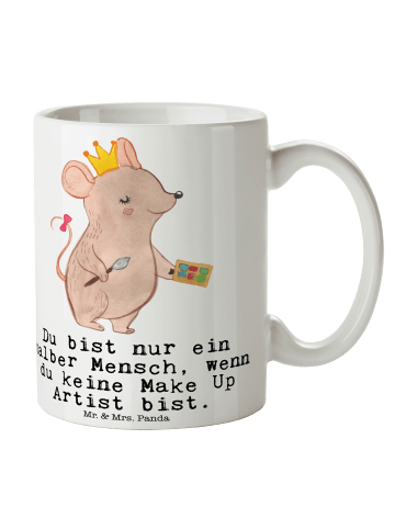 Mr. & Mrs. Panda Tasse Make Up Artist Herz mit Spruch in Weiß