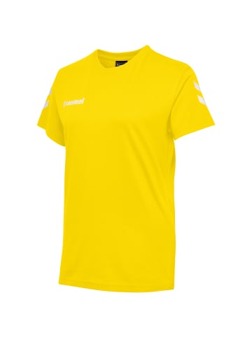 Hummel Logo T-Shirt Kurzarm Top aus Baumwolle HMLGO in Gelb