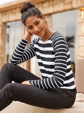 Heine Langarmshirt in schwarz-ecru-gestreift