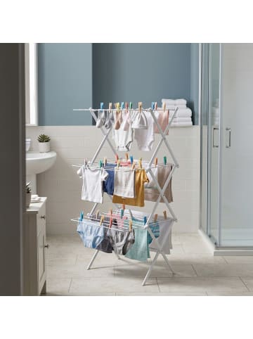 relaxdays Wäscheständer in Weiß - (B)53,5 x (H)115 x (T)52 cm