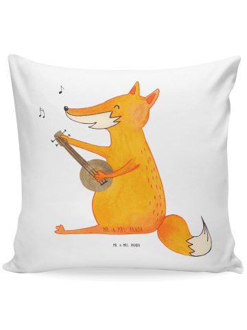 Mr. & Mrs. Panda Kopfkissen Fuchs Gitarre ohne Spruch in Weiß